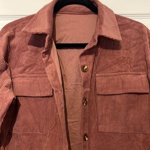 mauve corduroy jacket with buttons